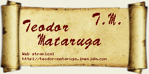 Teodor Mataruga vizit kartica